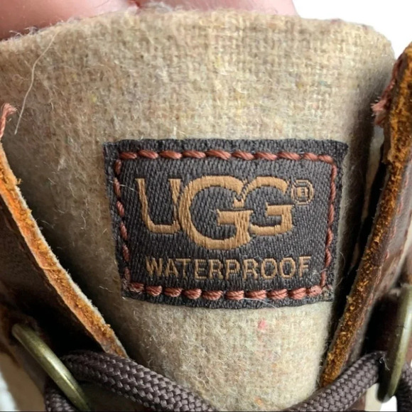 UGG Elsa Women's Waterproof Wool Blend/Leather Tall Boots Size 5 Chestnut Brown - Picture 7 of 14